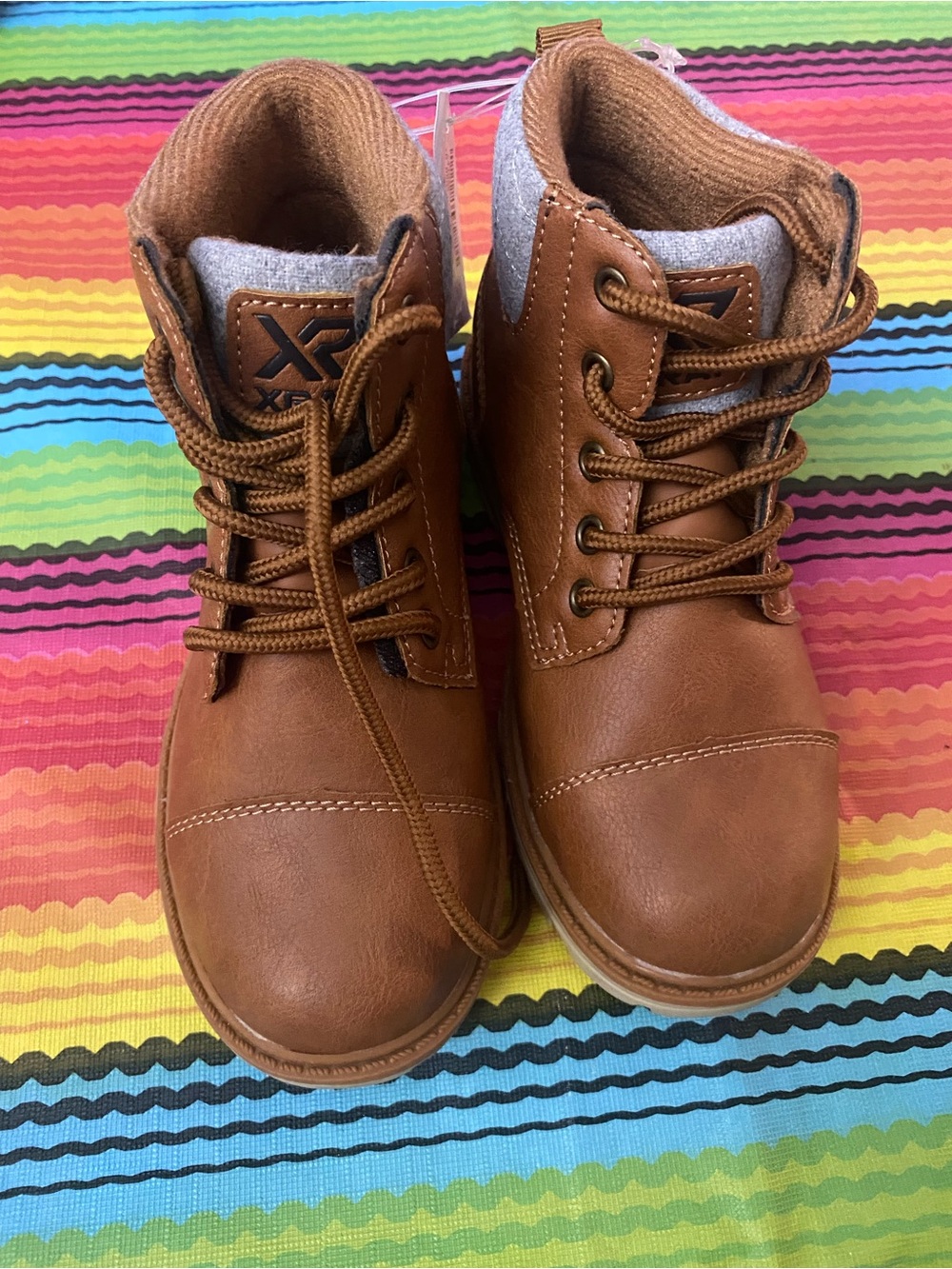 Kids Brown Lace-Up Casual Boots